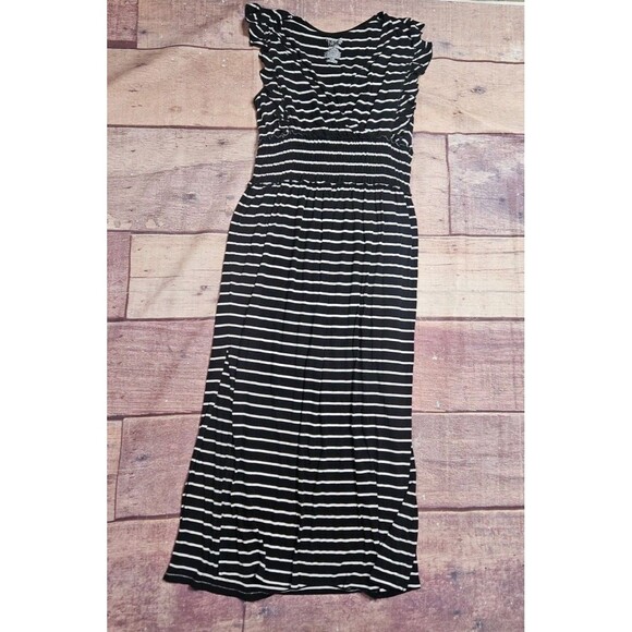 Time & Tru Maxi Dress black and white striped Plus Size 2X - Picture 1 of 6